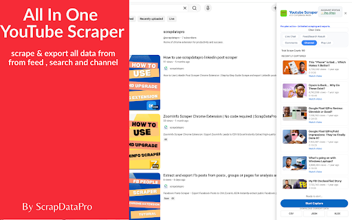 YouTube Scraper – Export Comments, Live Chat & Channel Data screenshot