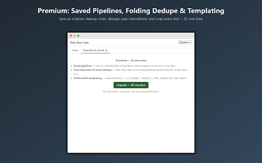 Tidy Your Lists: Sort, Dedupe & Number screenshot
