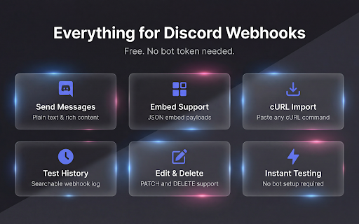 Discord Webhook Tester - Send & Debug Bot Messages Easily screenshot