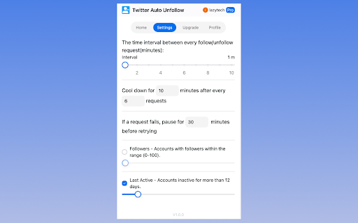 Twitter Auto Unfollow screenshot