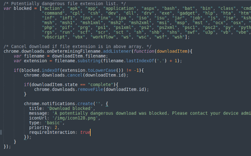 Potentially Dangerous File Extension Blocker screenshot