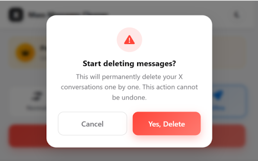 Delete X (Twitter) Messages 2026 screenshot