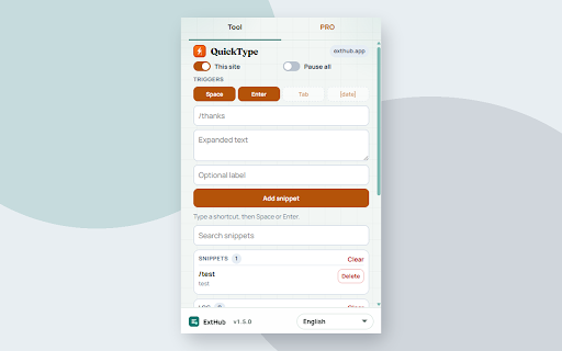 QuickType screenshot