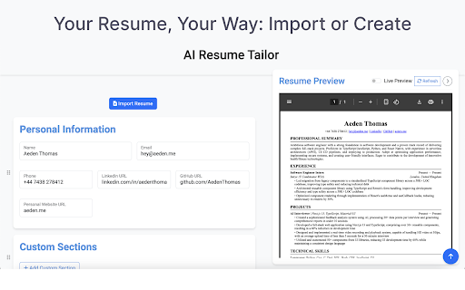 AI Resume Tailor screenshot