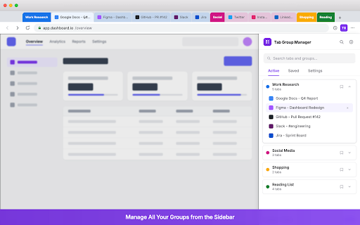Tab Group Manager by Zovo - Save Groups Across Sessions screenshot