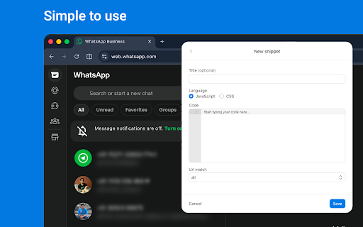 JS and CSS snippets for web screenshot