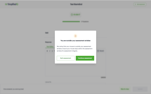 SimplifiedIQ Proctoring screenshot