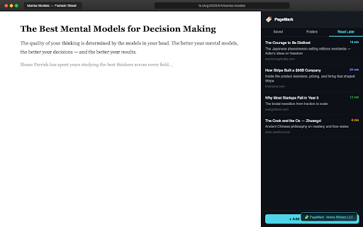 PageMark - Smart Bookmarks & Read Later screenshot
