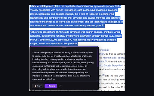 Reword AI screenshot