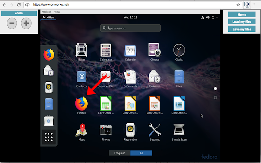 Fedora free online linux server screenshot