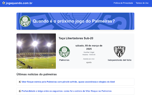 Joga Quando - Palmeiras screenshot