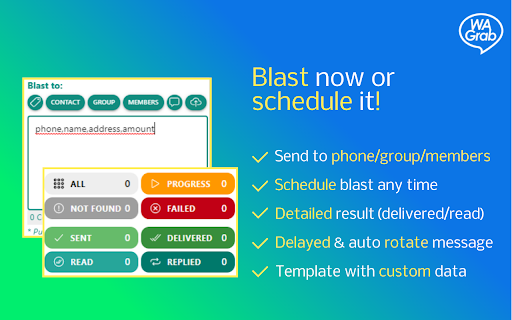 WAGrab - WhatsApp Marketing Selling Tools screenshot