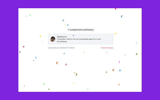 Sorteio de Comentários screenshot