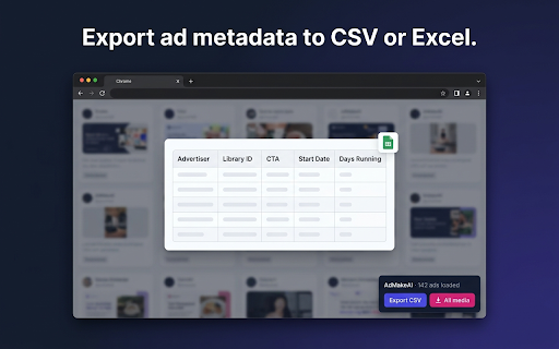 AdMakeAI — Ad Library Downloader for Facebook™ & Instagram Ads screenshot