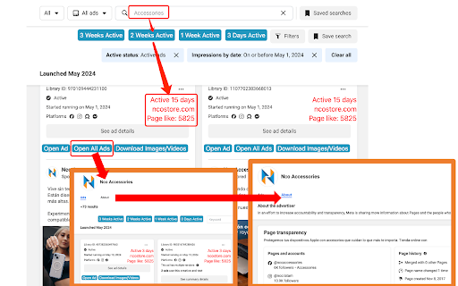 Ad Library Insights for Facebook™ - Filter ADs,Download HD-Videos screenshot