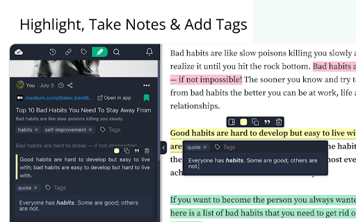 Reader Mode + AI Summary, Notes & Annotations screenshot