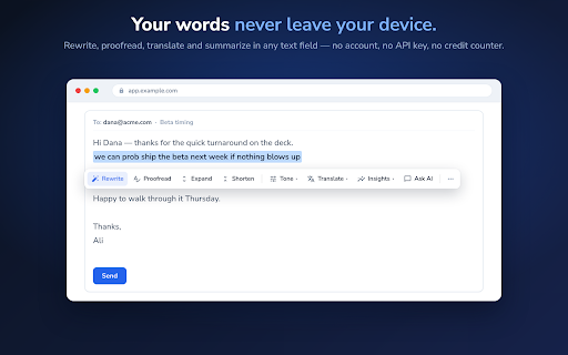 WritePair: On-Device AI Writing Assistant screenshot