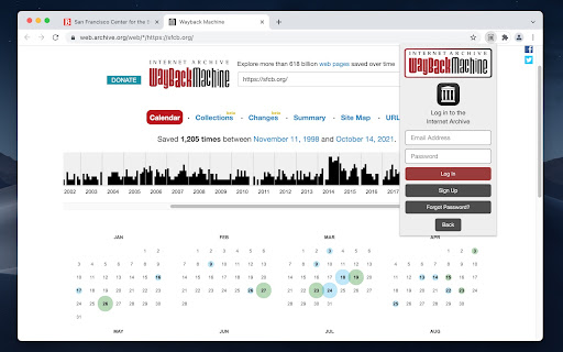 Wayback Machine screenshot