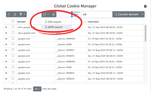 Global Cookie Manager screenshot