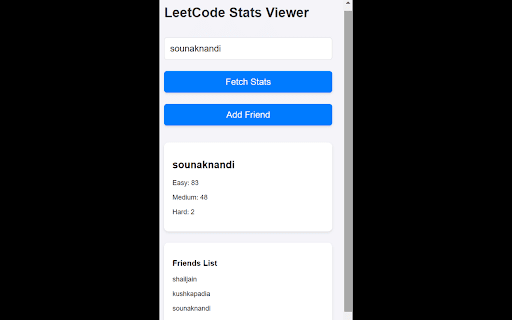 LeetCode Friends screenshot