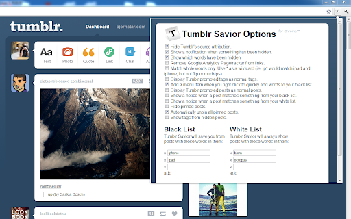 Tumblr Savior screenshot