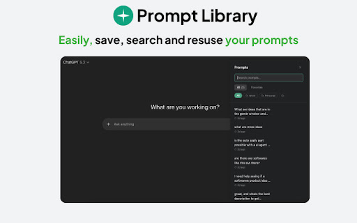 ChatGPT Folders - Prompt History & Export screenshot