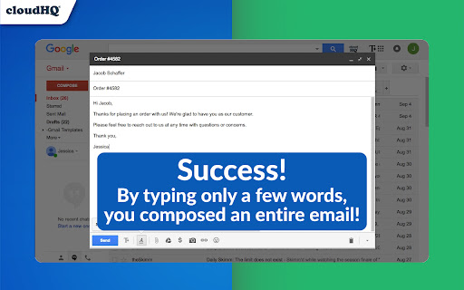 Gmail Snippets by cloudHQ screenshot