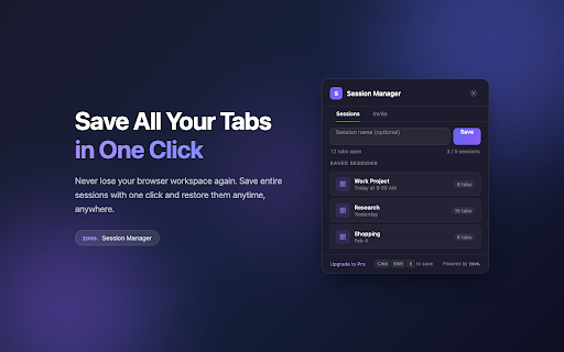 Session Manager Pro - Save and Restore Tabs screenshot