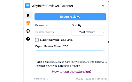 Wayfair™ Reviews Extractor screenshot