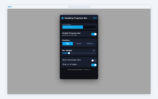 Reading Progress Bar screenshot