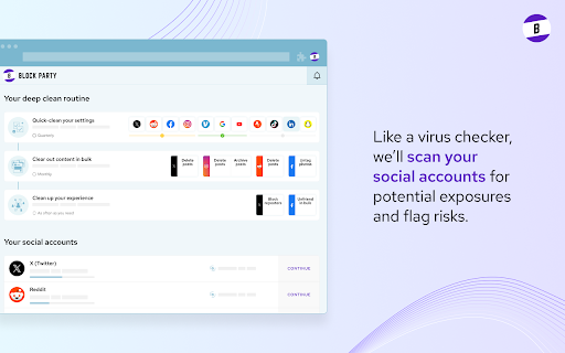 Block Party — Deep clean your social media screenshot