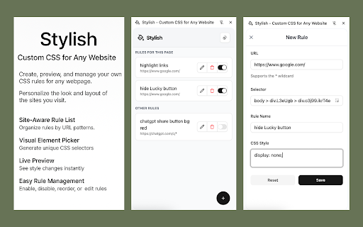 Stylish - Custom CSS for Any Website screenshot
