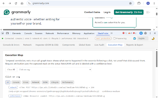 DevTools StackProbe screenshot