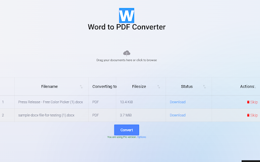Word to PDF Converter screenshot