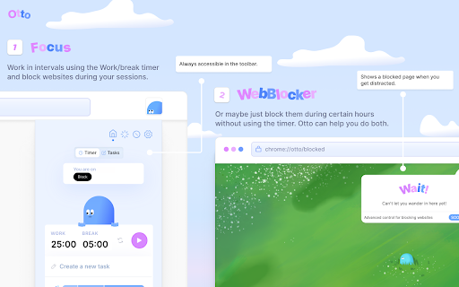 Otto: Pomodoro timer & Website Blocker. Block sites, Focus mindfully screenshot