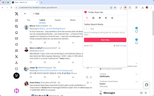 Twitter Auto Like screenshot