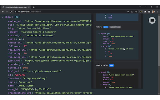 JSON Formatter screenshot