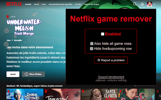 Netflix Game Remover screenshot