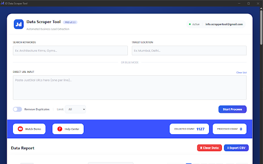 JD Data Scrapper Tool screenshot