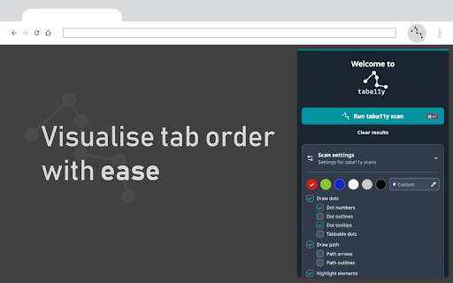taba11y - Tab order accessibility testing screenshot