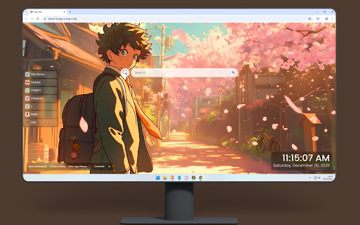My Hero Academia Izuku Sakura Live Wallpaper screenshot