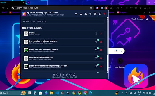 SparkVault Webpage Text Editor screenshot