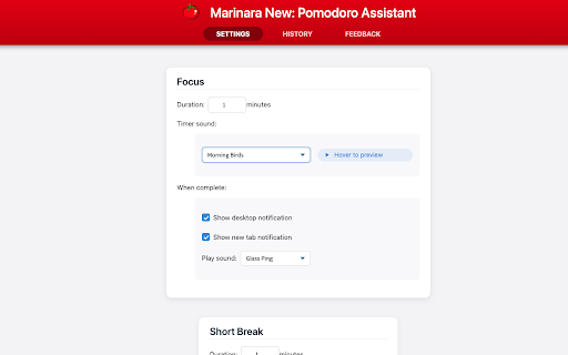 Marinara New: Pomodoro® Assistant screenshot