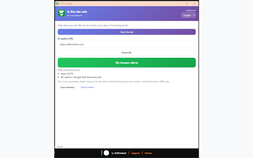 Is this site safe screenshot
