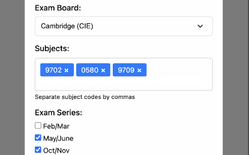 Cambridge Past Papers screenshot