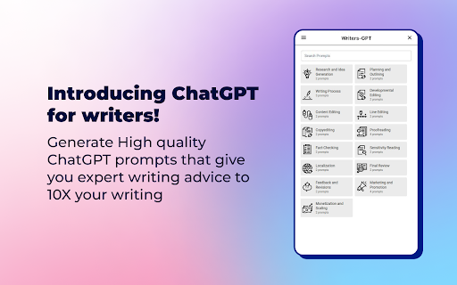 ChatGPT Prompt Generator for Authors screenshot