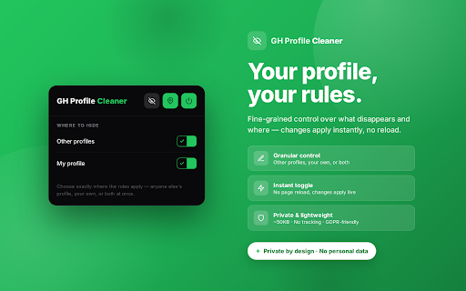 GitHub Profile Cleaner screenshot