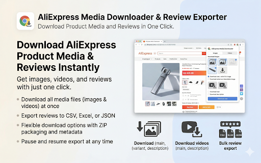AliExpress Image, Video & Review Downloader screenshot