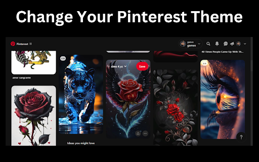Pinterest Dark Theme screenshot