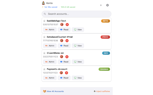Konto - AWS Account Navigator - For AWS Devs screenshot